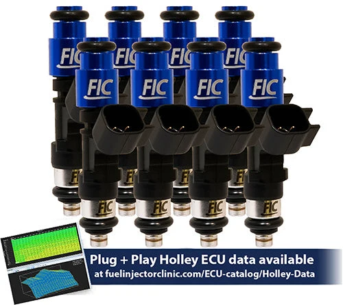 525cc (58 lbs/hr at OE 58 PSI fuel pressure) FIC Fuel Injector Clinic Injector Set for Holley GM and FORD (High-Z)