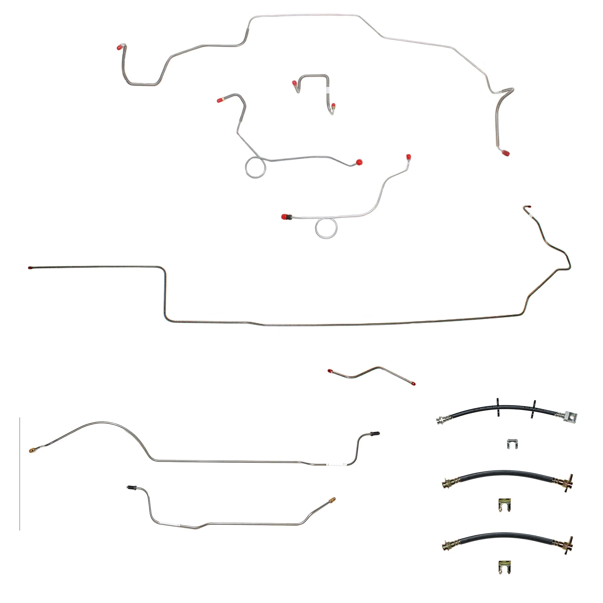 68-69 Mopar B-Body, Power Disc Brakes, Right Ported Master Cylinder, Right Front Clips under Column then rises 4.5'' Above Bell housing, 8 3/4 Axle; Complete Brake Line and Hose Kit - Image 2