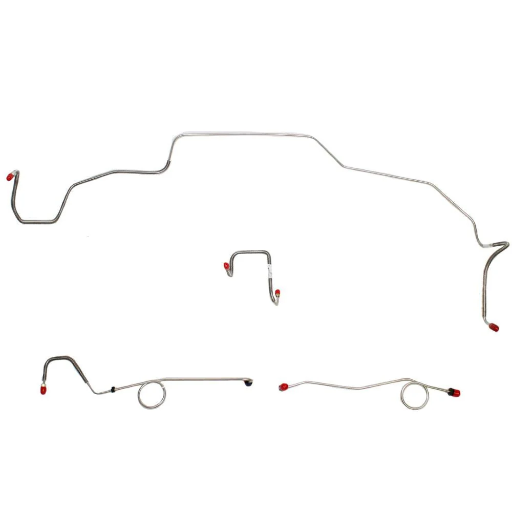 RKT6703- 67 Mopar B-Body, Standard Brakes w/ Right-Front Line Attaches to Inner Fender & Routes OVER Frame, Front 4 Line Kit - Image 2