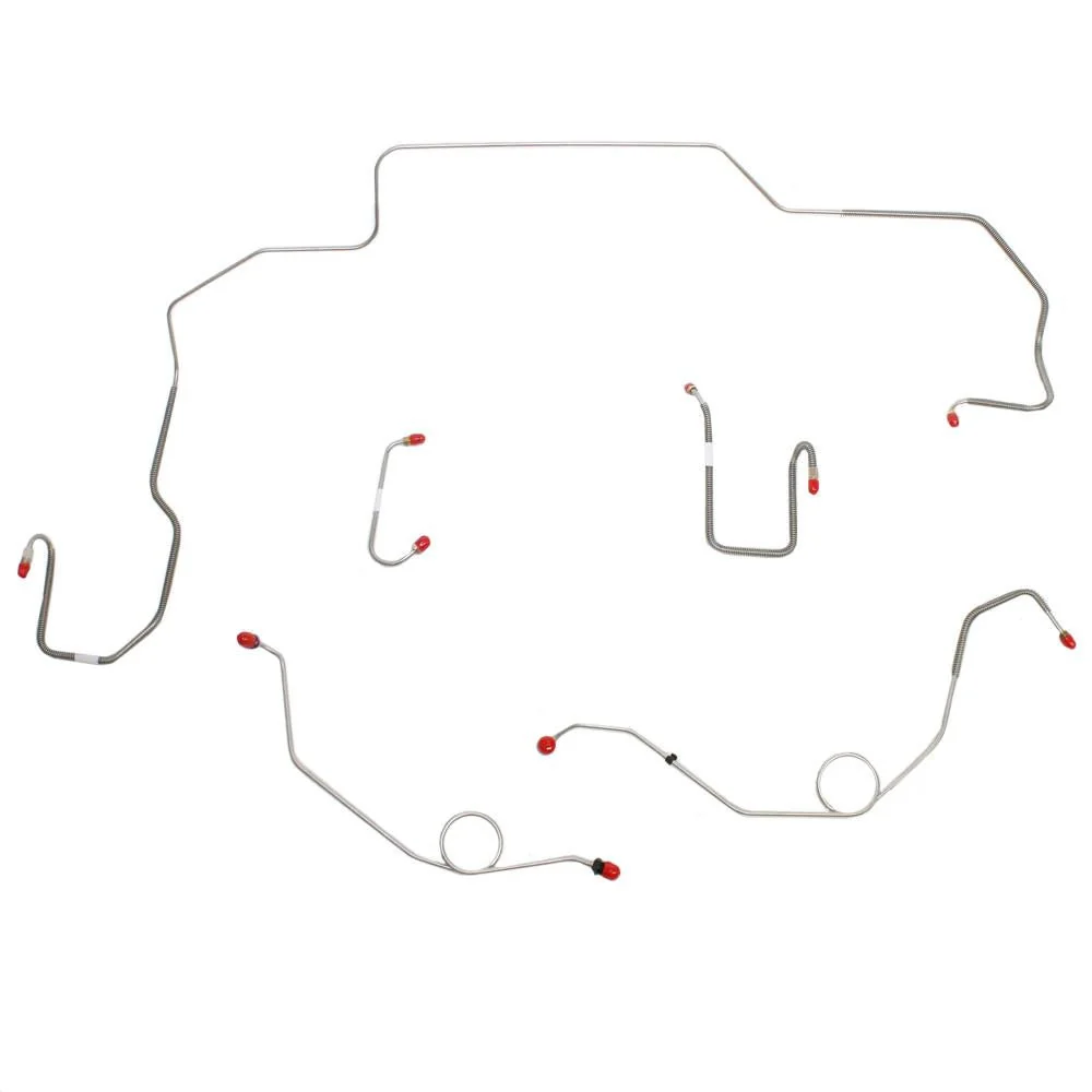 RKT6810- 69-70 Mopar B-Body, Power Disc, Left Port M/C; 2 Brake Valves, Right-Front UNDER Frame, Front Brake Line Kit - Image 2