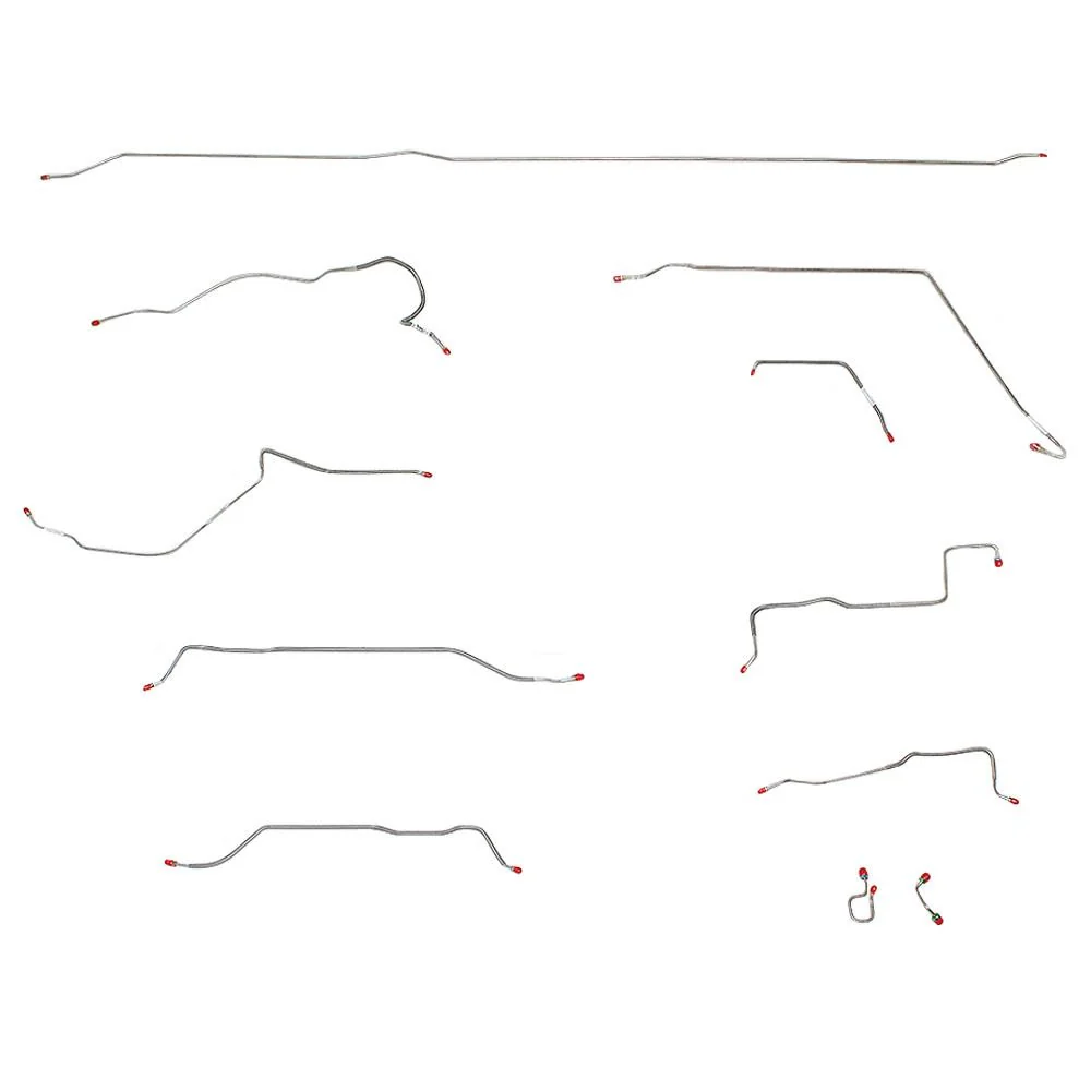 TCK7100SS - 71 GM with Long Bed, Power Brakes, Coil Suspension; Complete Brake Line Kit; Stainless
