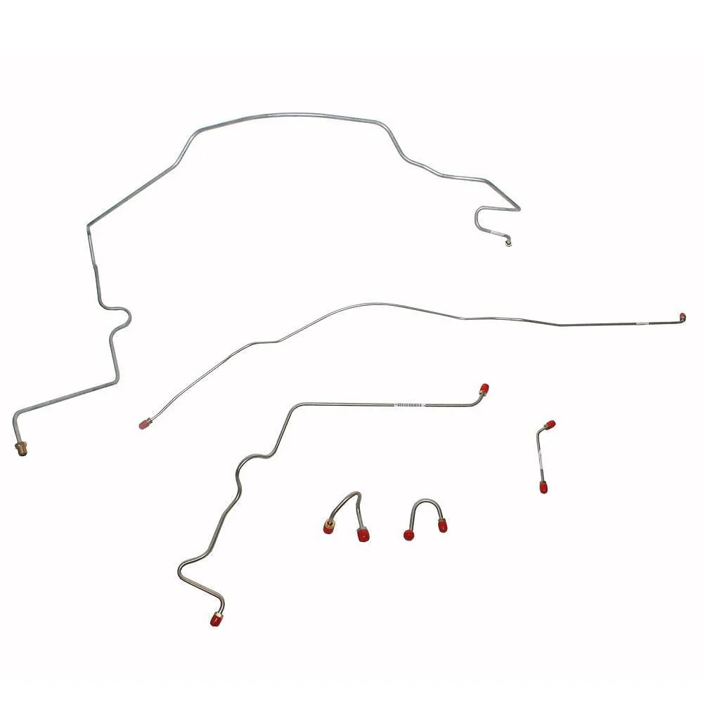 TKT6705- 67-70 Chevy C10/GMC C1500, Power Brakes; M/C Lines Run Outboard of Frame, 6pc Front Brake Line Set - Image 2