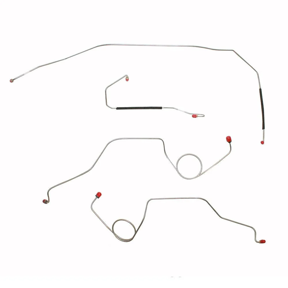 TKT6741- 67-72 Ford F-100 & F-250, 2wd w/ Standard Drum Brakes, 4pc Front Brake Line Set - Image 2