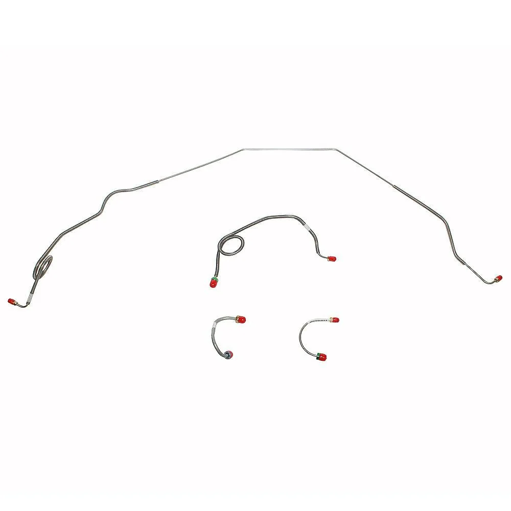 XKT6901- 69-73 Chevy Nova, Standard Drum Brakes, 4pc Front Brake Line Set