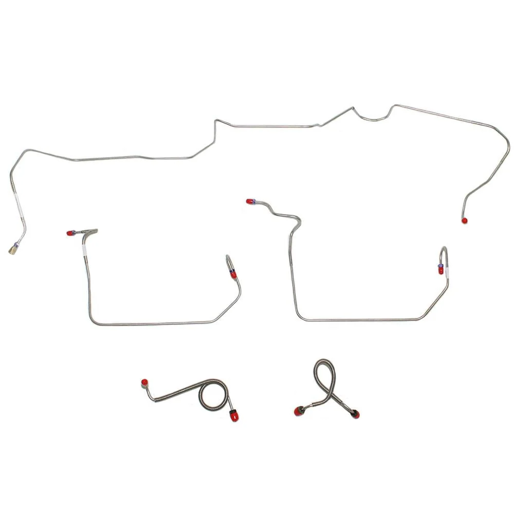 ZKT7101- 71-72 Ford Mustang, Mercury Cougar w/ Standard Drum Brakes, Front 5pc Brake Line Set - Image 2